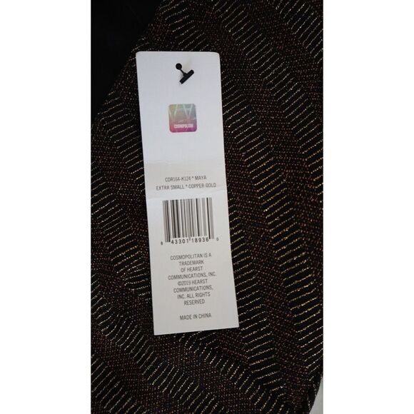 Cosmopolitan Dress The Population Sz XS Copper Gold Maya Metallic Mini Dress - Picture 6 of 9